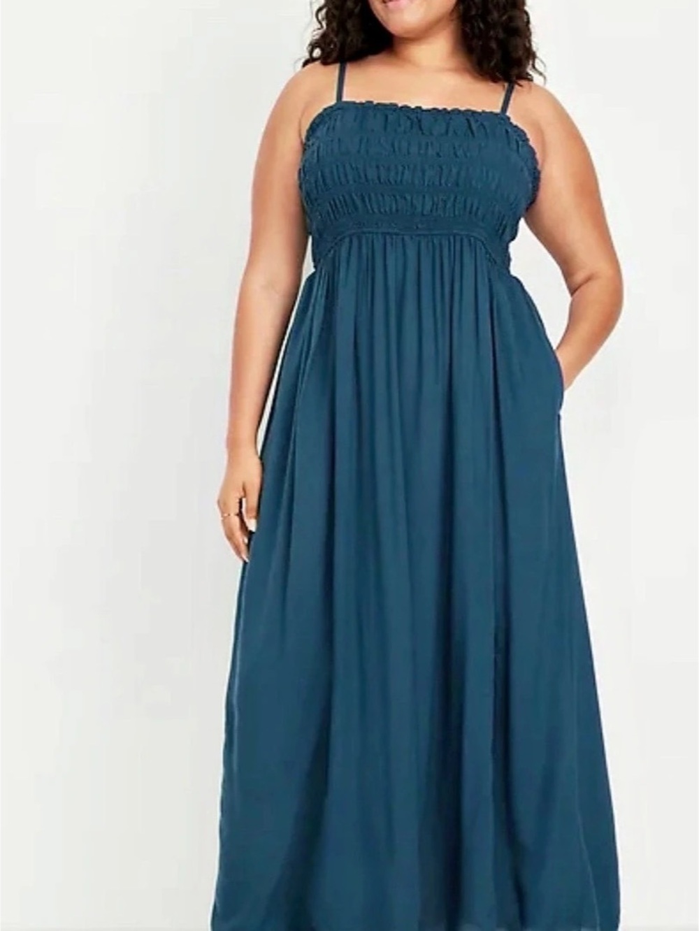 Old Navy Airy Smocked Maxi Dress Women's Maxi Dress Blue 2X